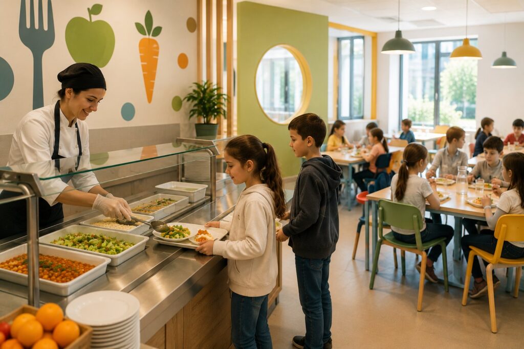 Pranzo scolastico con ingredienti freschi e selezionati - mensa scolastica Milano